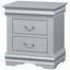 Louis Philippe III 22" Platinum Solid Wood 2-Drawer Nightstand