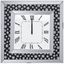 Marku Square Mirrored Wall Clock with Floating Crystals