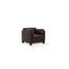 Matias Chocolate Leather Accent Chair with Wooden Legs