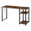 Vadna Weathered Oak & Black Industrial Writing Desk with Shelves