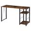 Vadna Weathered Oak & Black Industrial Writing Desk with Shelves