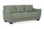 Valeria 79" Gray Leather Sofa with Flared and Pillow-Top Arms