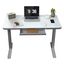 Gray Adjustable Height Standing Desk with Glass Top and Drawer