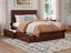 Canyon Walnut Full Wood Platform Bed with Storage Drawers