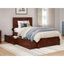 Walnut Twin Wood Platform Bed with Storage Drawers and Headboard