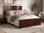 Walnut Queen Solid Wood Low Profile Platform Bed with Headboard and Footboard