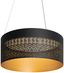 Modern Moroccan Gold and Black 20" LED Drum Pendant Light