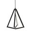 Modern Satin Nickel Black Aluminum LED Pendant, 14.88" H