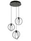 Jamie Modern Globe 3-Light Pendant in Satin Nickel and Black