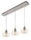 Laney 36" Modern Globe Linear Pendant in Satin Nickel with Seeded Glass