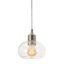 Satin Nickel Mini Globe Pendant Light with Clear Seeded Glass