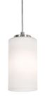 Leo 4" Satin Nickel Glass Mini Pendant Light