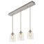 William 36" Satin Nickel Glass Linear Pendant Light