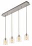 William 4-Light Satin Nickel Linear Pendant with Clear Glass Shades