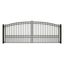 Black Steel Dual Driveway Gate with Arched Top