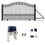 St. Louis Style Black Steel 14' Sliding Driveway Gate with Opener