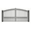 Paris Style Black Steel Dual Driveway Gate 12 ft x 6 ft