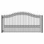 London Style Black Steel Arched Driveway Gate with Pointed Pickets