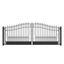 Black Galvanized Steel Dual Swing Driveway Gate with French Gothic Pickets