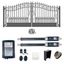 Venice Style Black Steel Dual Swing Driveway Gate with Automatic Opener