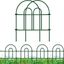 Green 18" High Metal Garden Fence Border with Arched Design