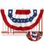 Patriotic American Flag Pleated Fan Banner with Brass Grommets