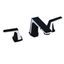 Matte Black and Chrome Widespread Bathroom Faucet with Pop-Up Drain