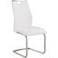 Sleek White Faux Leather & Stainless Steel Side Chair