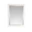 White Rectangular Wood Framed Mirror with Gold Trim