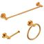 Brushed Gold 3-Piece Bathroom Hardware Set with Adjustable Towel Bar