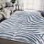 Blue and White Zebra Print Rectangular Area Rug