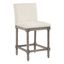 Abbott 26" Spindle Counter Stool with Padded Linen Seat, Brushed Grey Wood