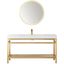 Ablitas 60" Brushed Gold Metal Frame White Top Single Sink Vanity