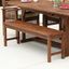 Solid Acacia Wood Traditional Patio Bench in Dark Brown