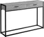 Modern Industrial Gray and Black Metal Rectangular Console Table with Storage