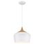 Blend White and Wood Grain 12" LED Pendant Light