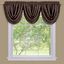 Brown Damask Blackout Waterfall Valance with Rod Pocket, 48" x 36"