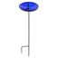 Cobalt Blue Hand Blown Glass Birdbath with Iron Stake