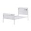 Contemporary Cargo Full Bed with Metal Frame and Wood Headboard in White