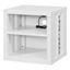 Contemporary White Metal Nightstand with USB and Recessed Panels