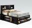 Black King Wood Frame Storage Bed with Bookcase Headboard