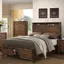 Oak King Upholstered Bed with Storage Drawers