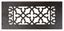 Black Cast Iron Decorative Rectangular Register with Louvers