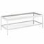 Alexis 45" White Tempered Glass Rectangular Coffee Table