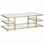 Greenwich 54'' Brass and Glass Modern Coffee Table