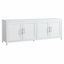 White Rectangular TV Stand with Cabinets for 75" TVs