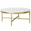 Xivil 36" Brass Round Coffee Table with Faux Marble Top