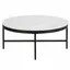 Elegant 36" Round Faux Marble Coffee Table with Bronze Finish