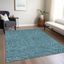 Teal Synthetic Flat Woven Washable 3' x 5' Area Rug