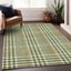 Olive and Beige Plaid Machine Washable Indoor/Outdoor Rug 2'6" x 3'10"